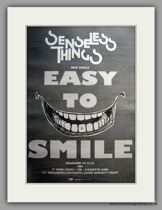 Senseless Things - Easy To Smile. Original Vintage Advert 1991 (ref AD11108)