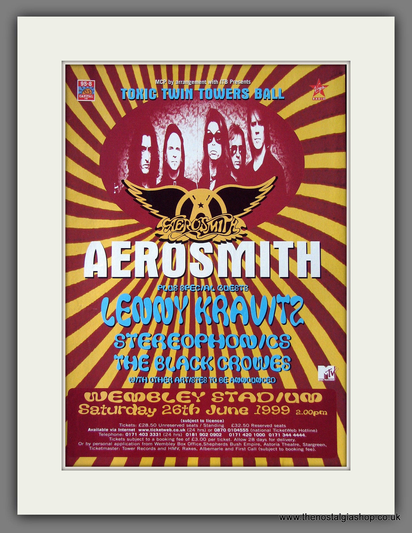 Aerosmith. Wembley Stadium. Original Music Advert 1999 (ref AD55596)