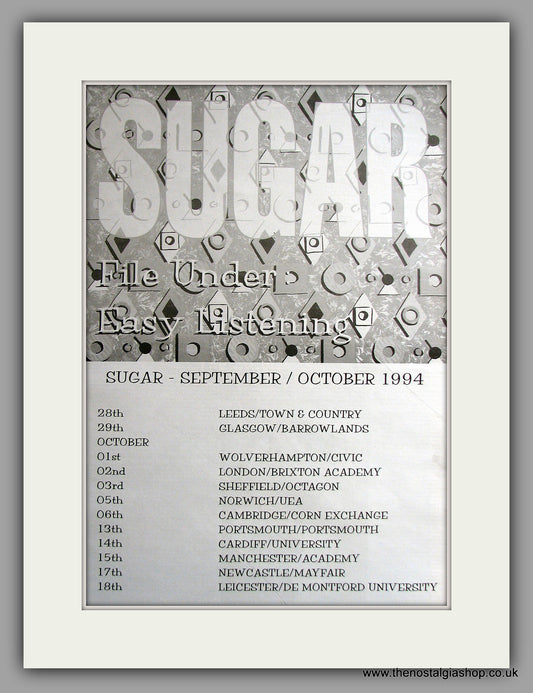 Sugar - Tour Dates Sep/Oct. Original Vintage Advert 1994 (ref AD11118)