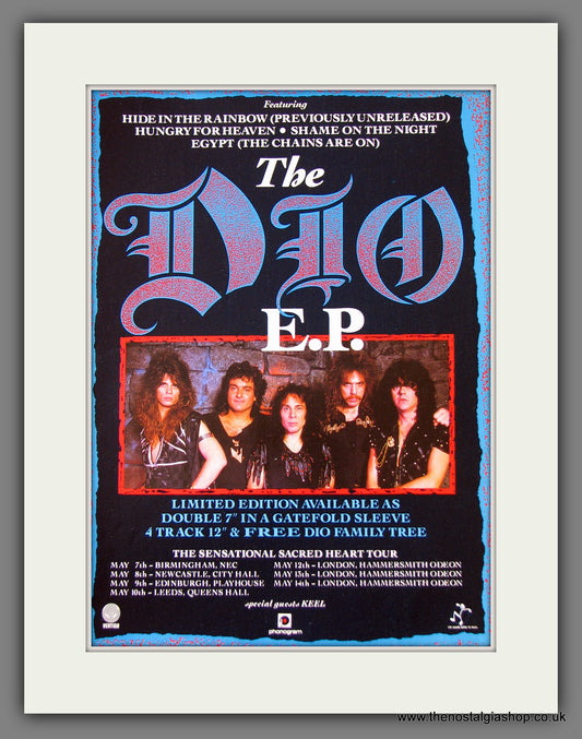 Dio. The Dio EP and Sacred Heart Tour. 1986 Original Advert (ref AD55620)