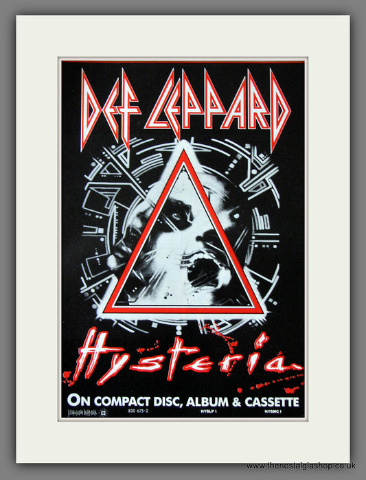 Def Leppard. Hysteria. 1987 Original Advert (ref AD55621)