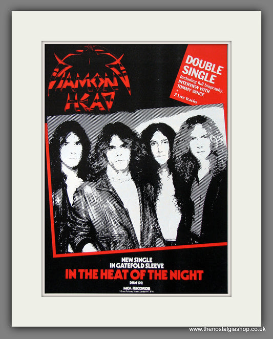 Diamond Head. In The Heat Of The Night. Original Advert 1982 (ref AD55625)