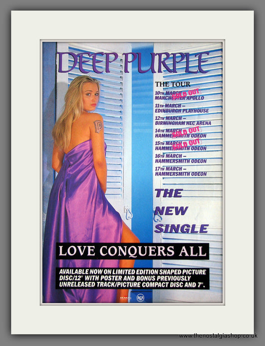 Deep Purple. Love Conquers All. Original Advert 1991 (ref AD55627)