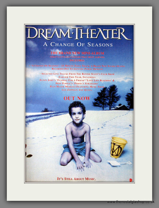 Dream Theatre. A Change Of Seasons. Original Advert 1995 (ref AD55630)