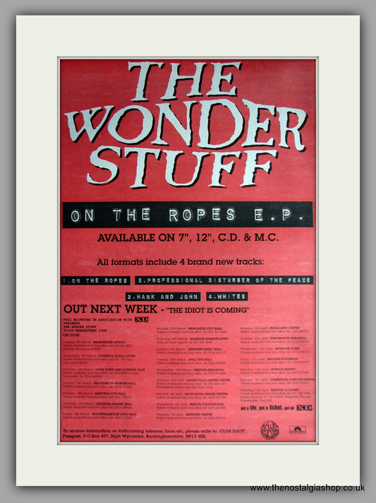 Wonder Stuff (The) - On The Ropes. Original Vintage Advert 1993  (ref AD11173)