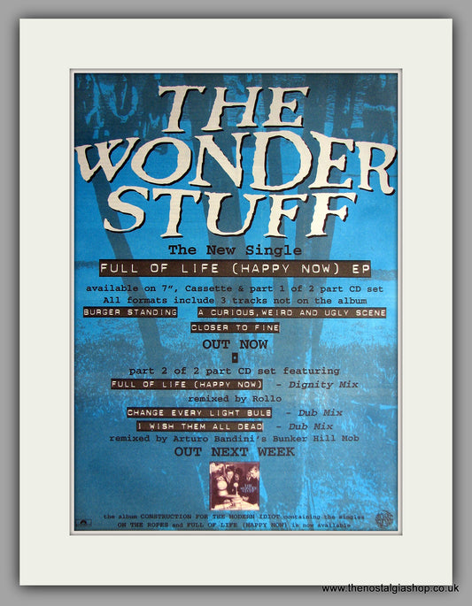 Wonder Stuff (The) - Full Of Life. Original Vintage Advert 1993  (ref AD11175)