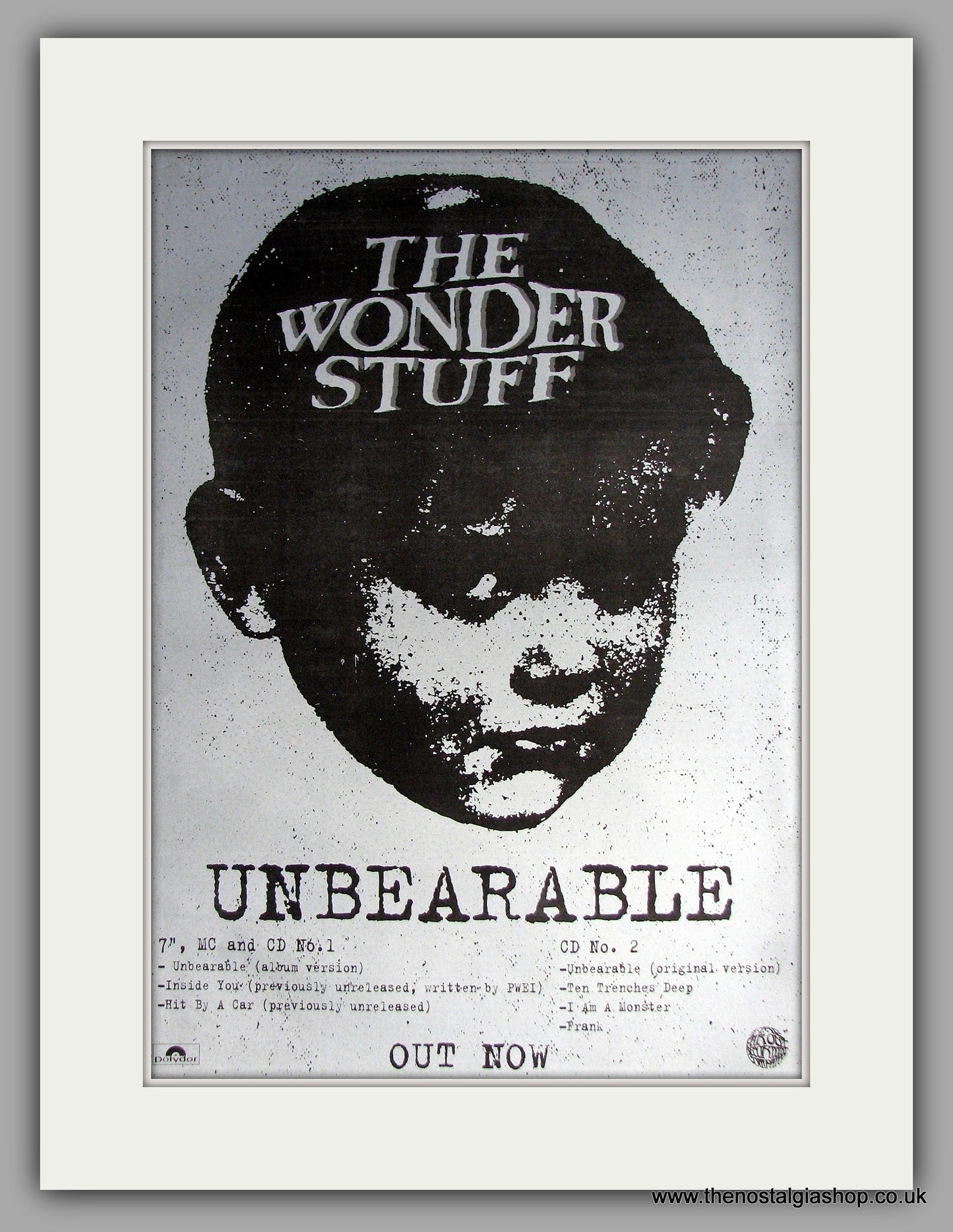 Wonder Stuff (The) - Unbearable. Original Vintage Advert 1994  (ref AD11178)