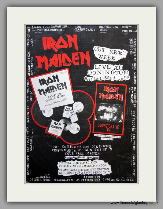 Iron Maiden. Donington 92 Live. 1993 Original Advert (ref AD7957)