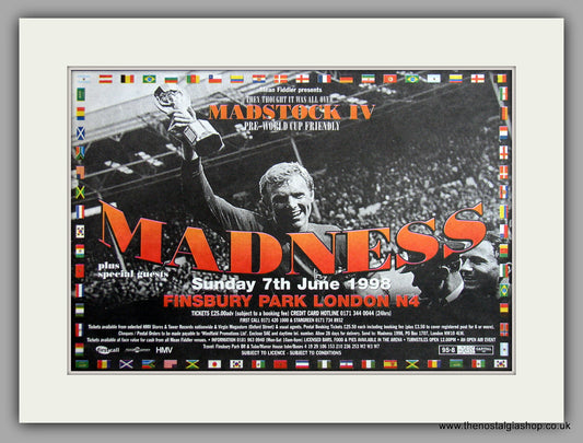 Madness at Finsbury Park 1998. Madstock Festival. Original Advert (ref AD7962)