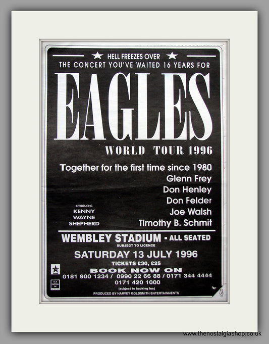 Eagles. World Tour 1996 at Wembley. Original Vintage Advert (ref AD11142)