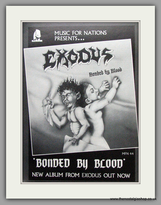 Exodus. Bonded by Blood. Original Advert 1985 (ref AD50182)