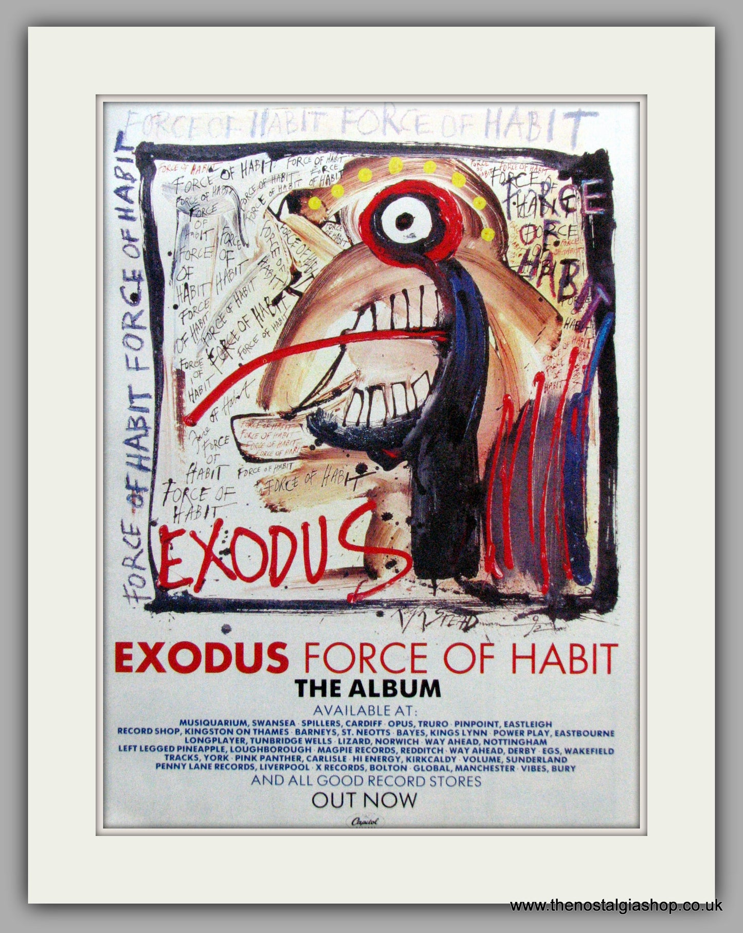 Exodus.  Force Of Habit. Original Advert 1992 (ref AD50183)