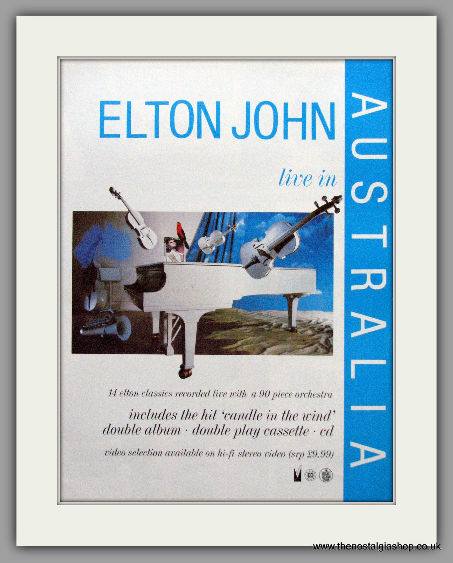 Elton John Live In Australia. Original Advert 1988 (ref AD50188)