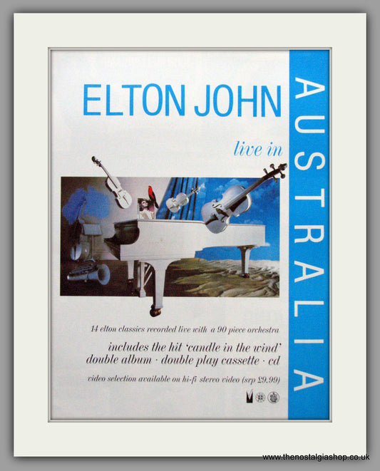 Elton John Live In Australia. Original Advert 1988 (ref AD50188)