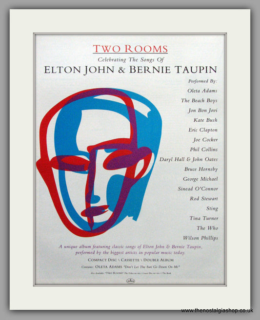 Elton John & Bernie Taupin . Original Advert 1991 (ref AD50189)