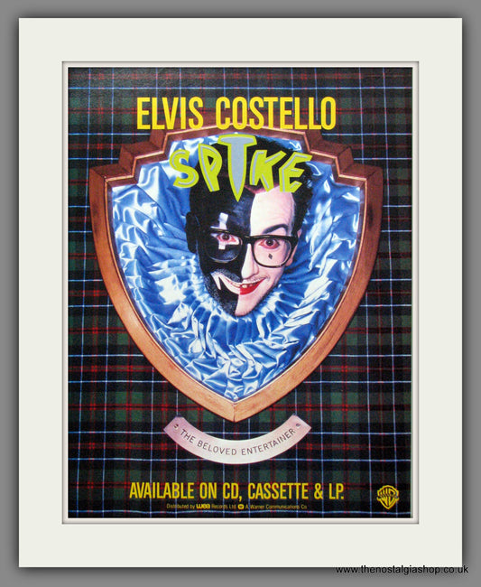 Elvis Costello - Spike. Original Advert 1989 (ref AD50207)