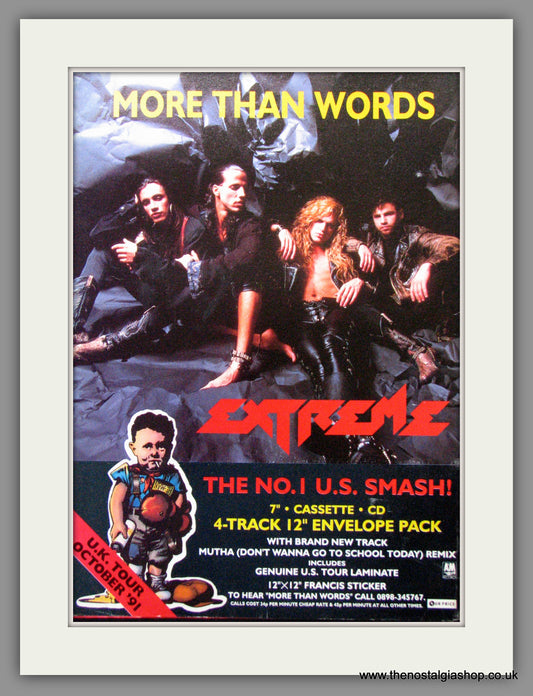 Extreme More Than Words. Original Advert 1991 (ref AD50210)