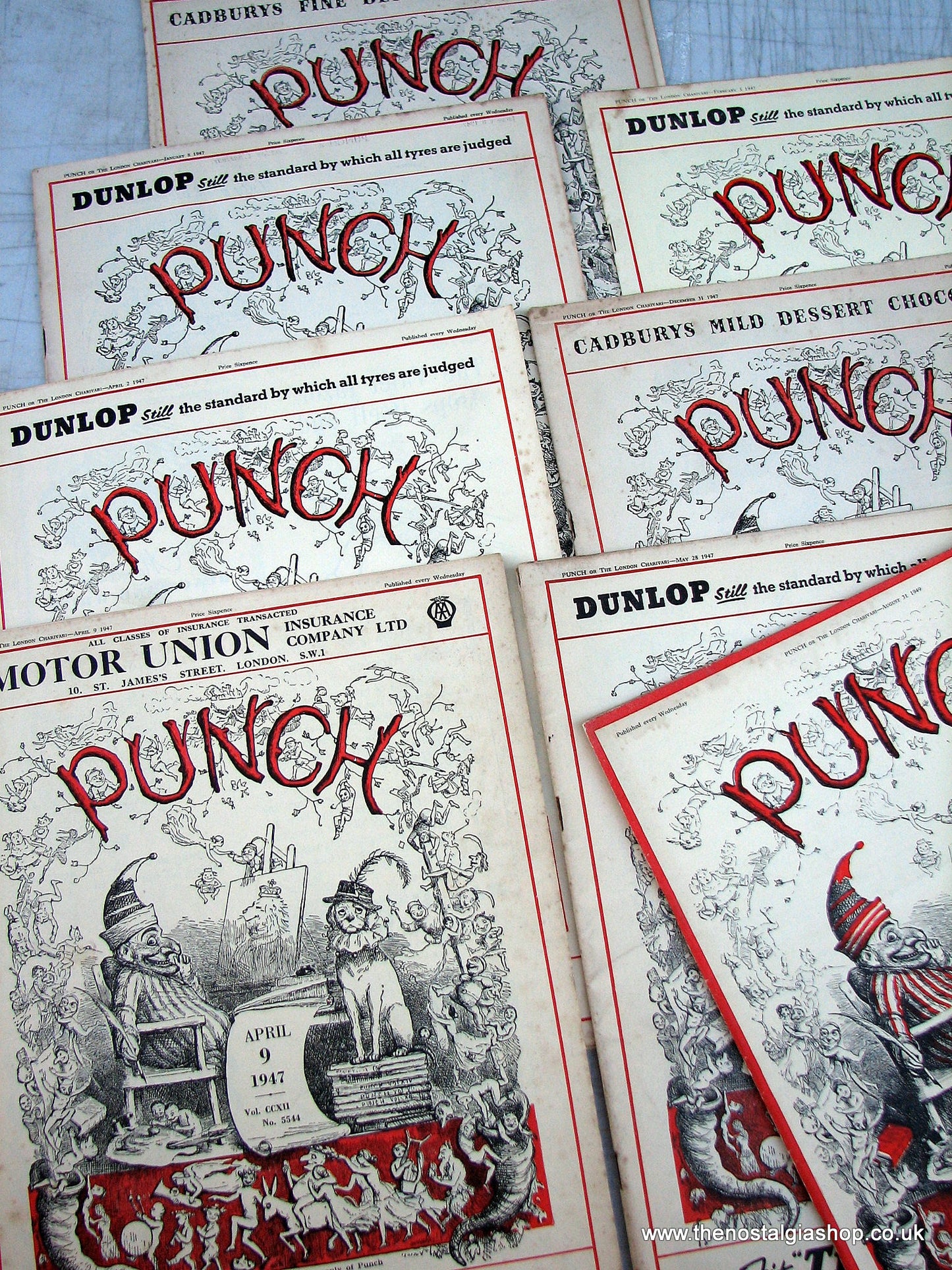 Punch Magazine. Lot of 19 From 1947 & 1949. (M160)