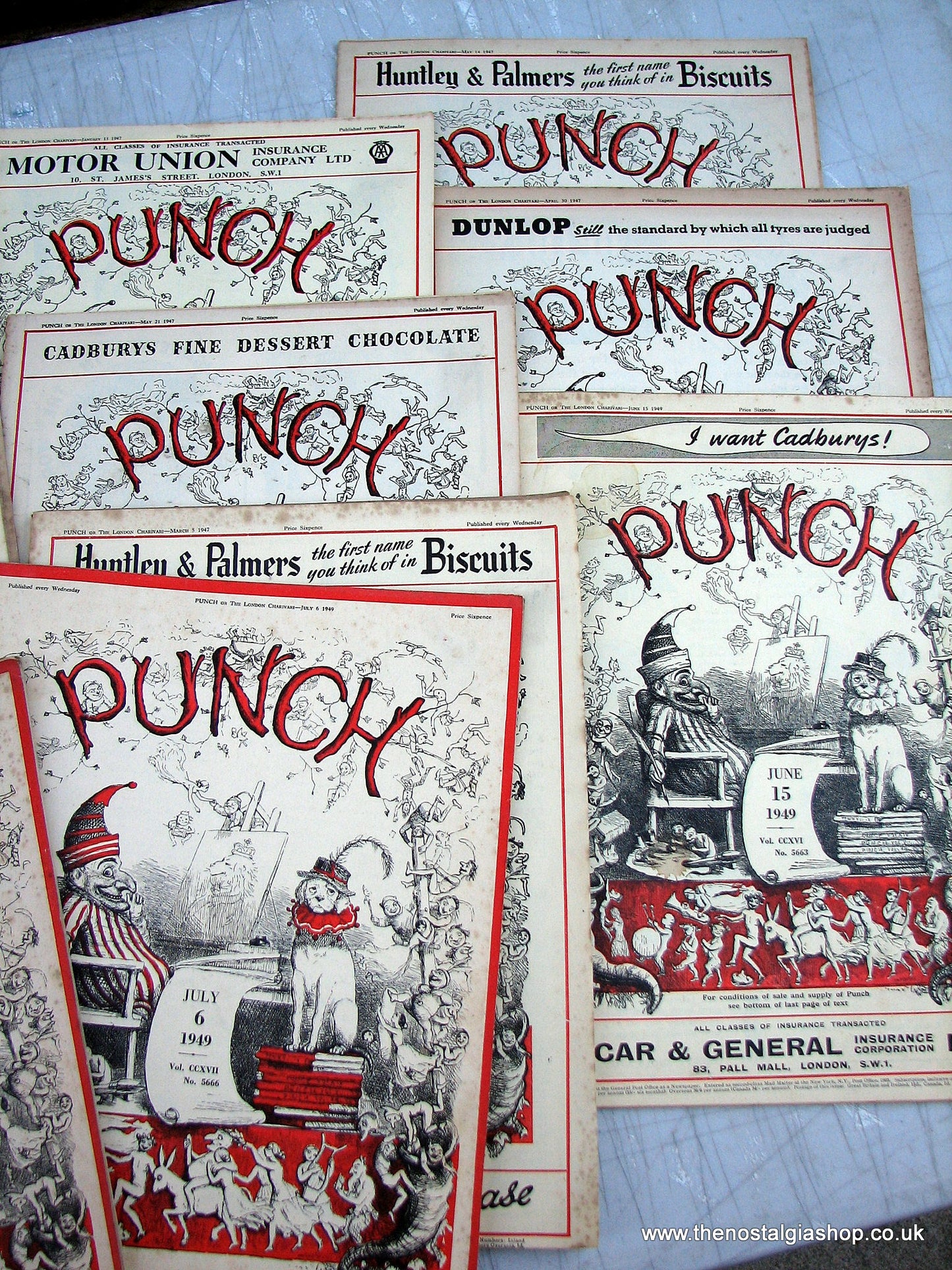 Punch Magazine. Lot of 19 From 1947 & 1949. (M160)