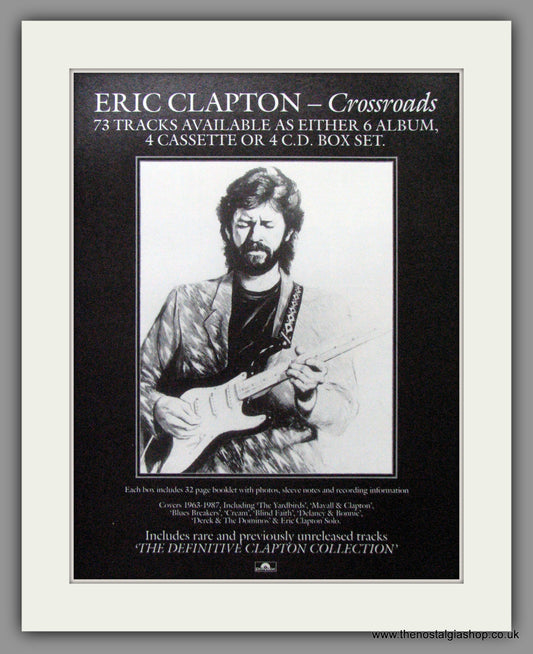 Eric Clapton. Crossroads. Original Advert 1988 (ref AD50230)