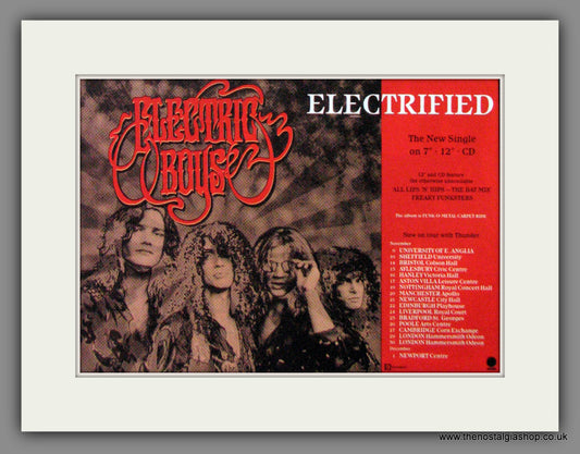 Electric Boys, Electrified, Tour Dates. Original Advert 1990 (ref AD50242)