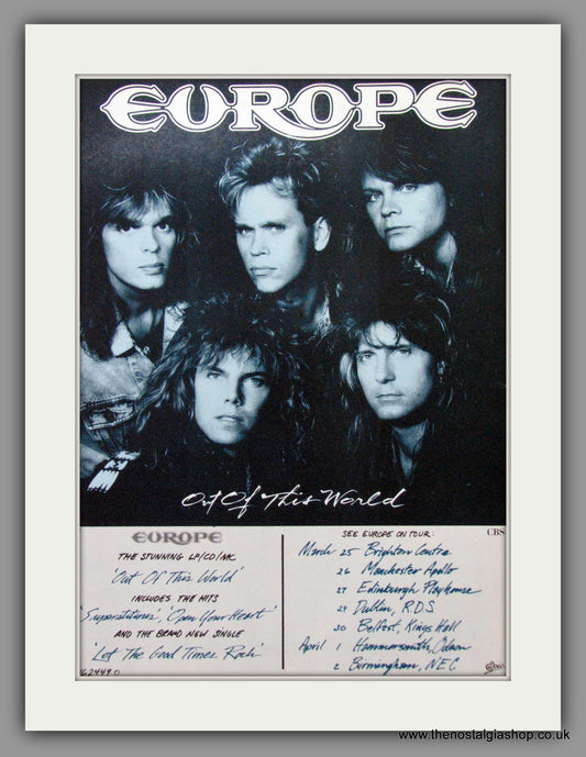 Europe, Out of This World. 2 x Original Adverts 1989 (ref AD50246)