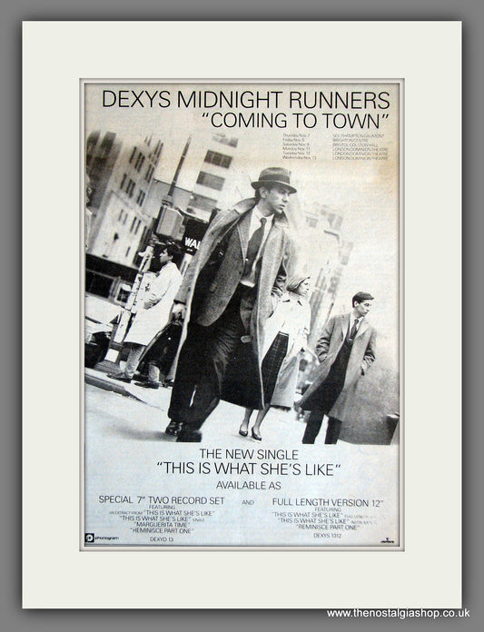 Dexys Midnight Runners. Coming To Town.  Vintage Advert 1988 (ref AD55645)