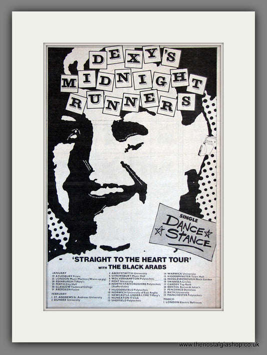 Dexys Midnight Runners. Straight To The Heart Tour.  Vintage Advert 1980 (ref AD55647)