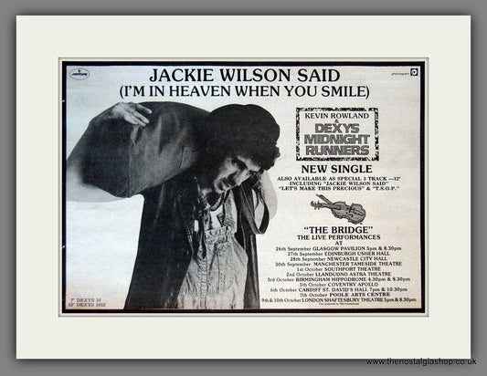 Dexys Midnight Runners. Jackie Wilson Said.  Vintage Advert 1982 (ref AD55648)