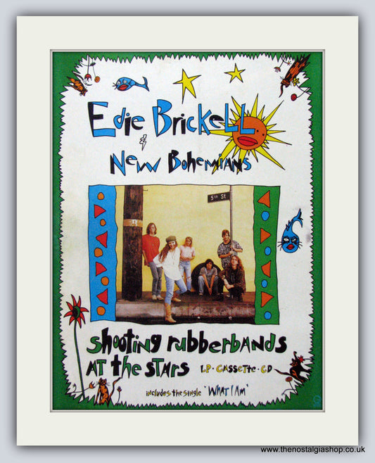 Edie Brickell New Bohemians -Shooting Rubberbands At The Stars. Original Advert 1988 (ref AD50259)