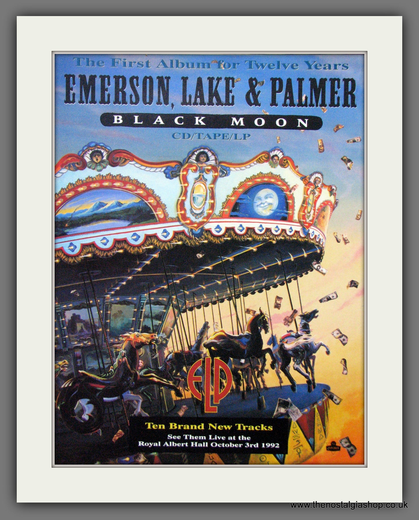 Emerson Lake & Palmer - Black Moon. Original Advert 1992 (ref AD50263)