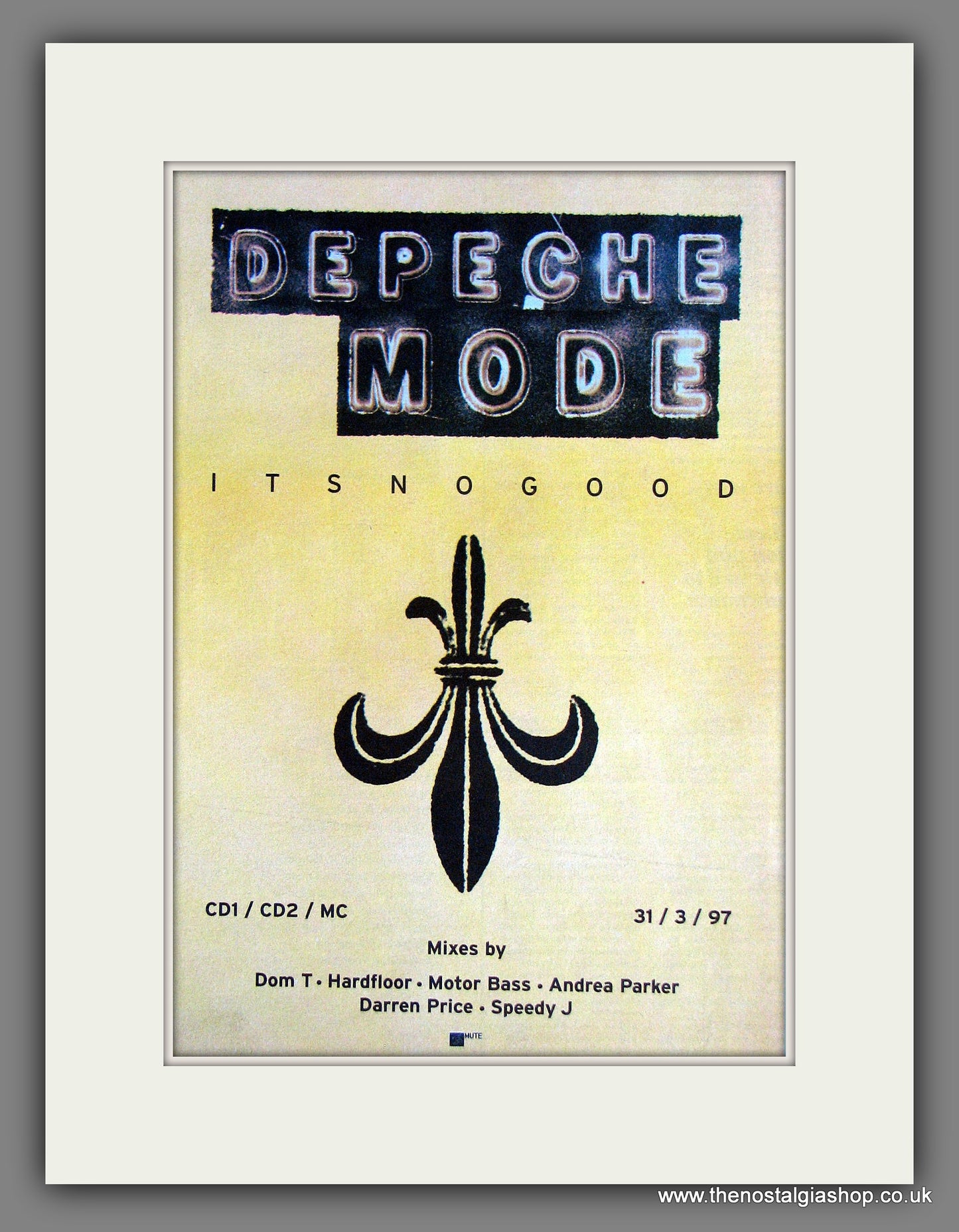 Depeche Mode. Its No Good. Vintage Advert 1997 (ref AD55659)