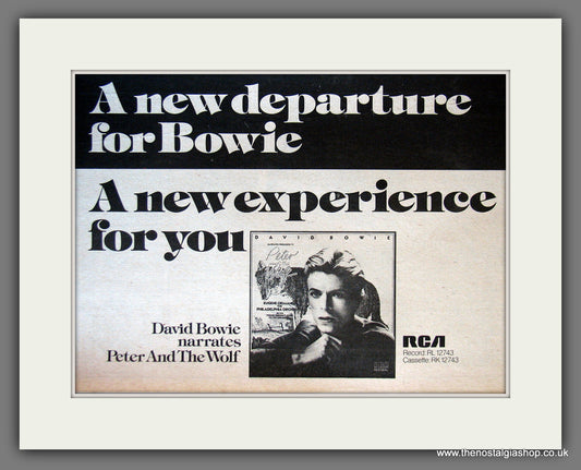 David Bowie. Narrating Peter And The Wolf. Vintage Advert 1978 (ref AD55671)