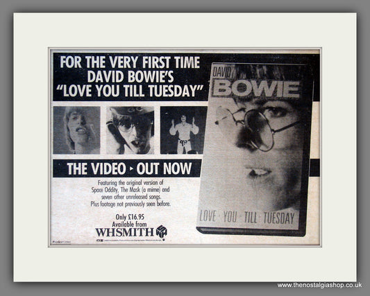 David Bowie. Love You Till Tuesday. Vintage Advert 1984 (ref AD55672)