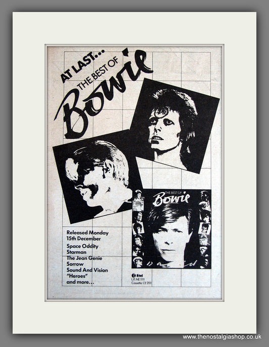 David Bowie. Best Of Bowie. Vintage Advert 1980 (ref AD55674)