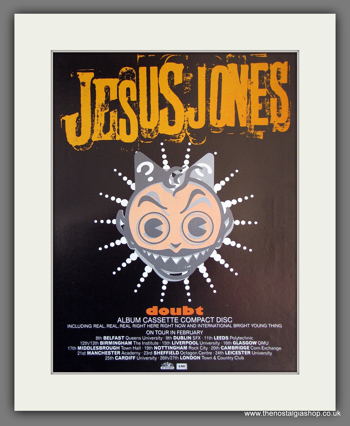 Jesus Jones. Doubt. Vintage Advert 1991 (ref AD55677)