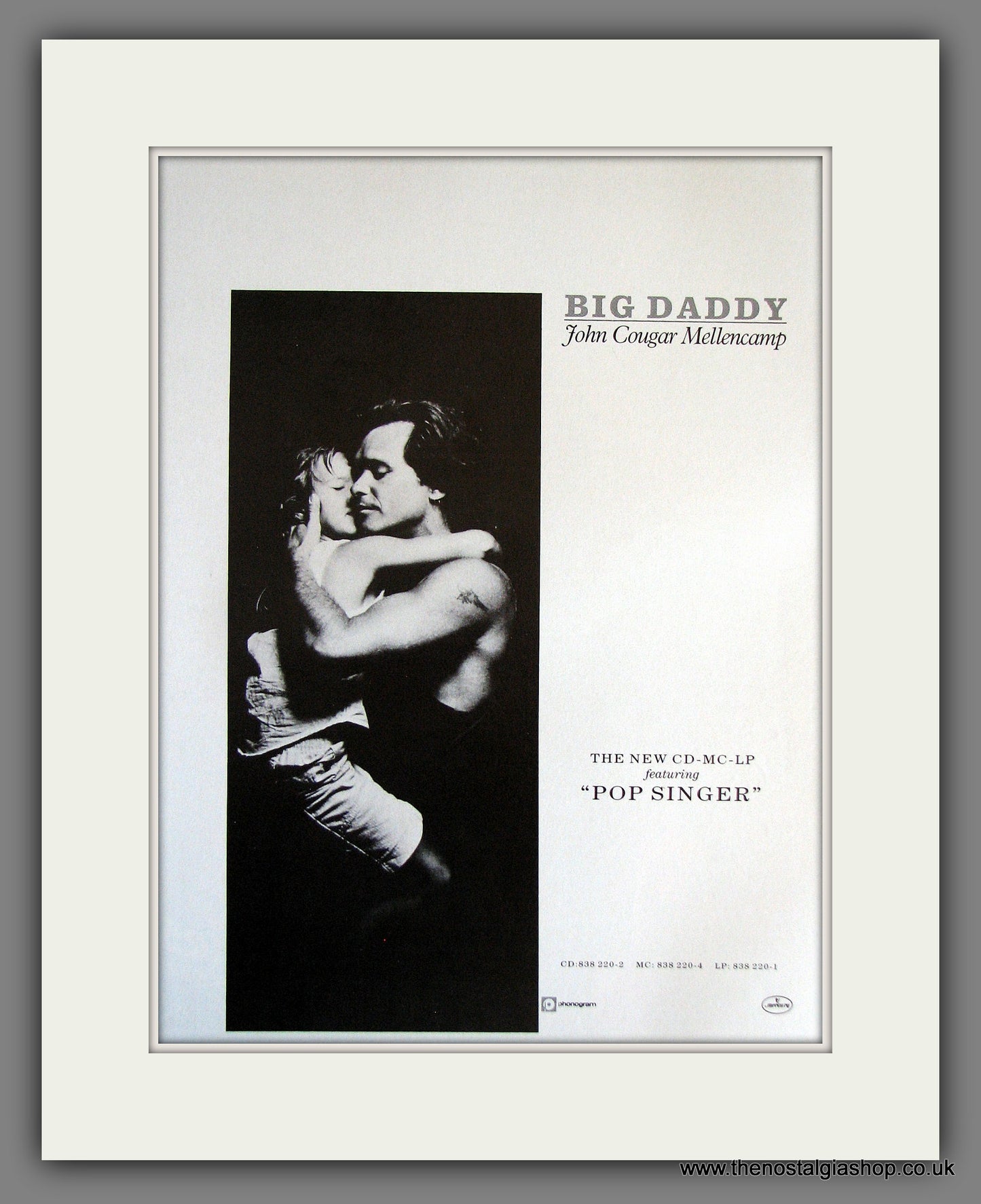 John Cougar Mellencamp. Big Daddy. Vintage Advert 1989 (ref AD55687)