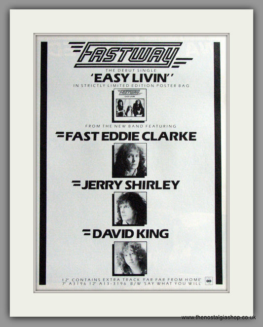 Fastway - Debut Single Easy Livin'. Original Advert 1983 (ref AD50292)