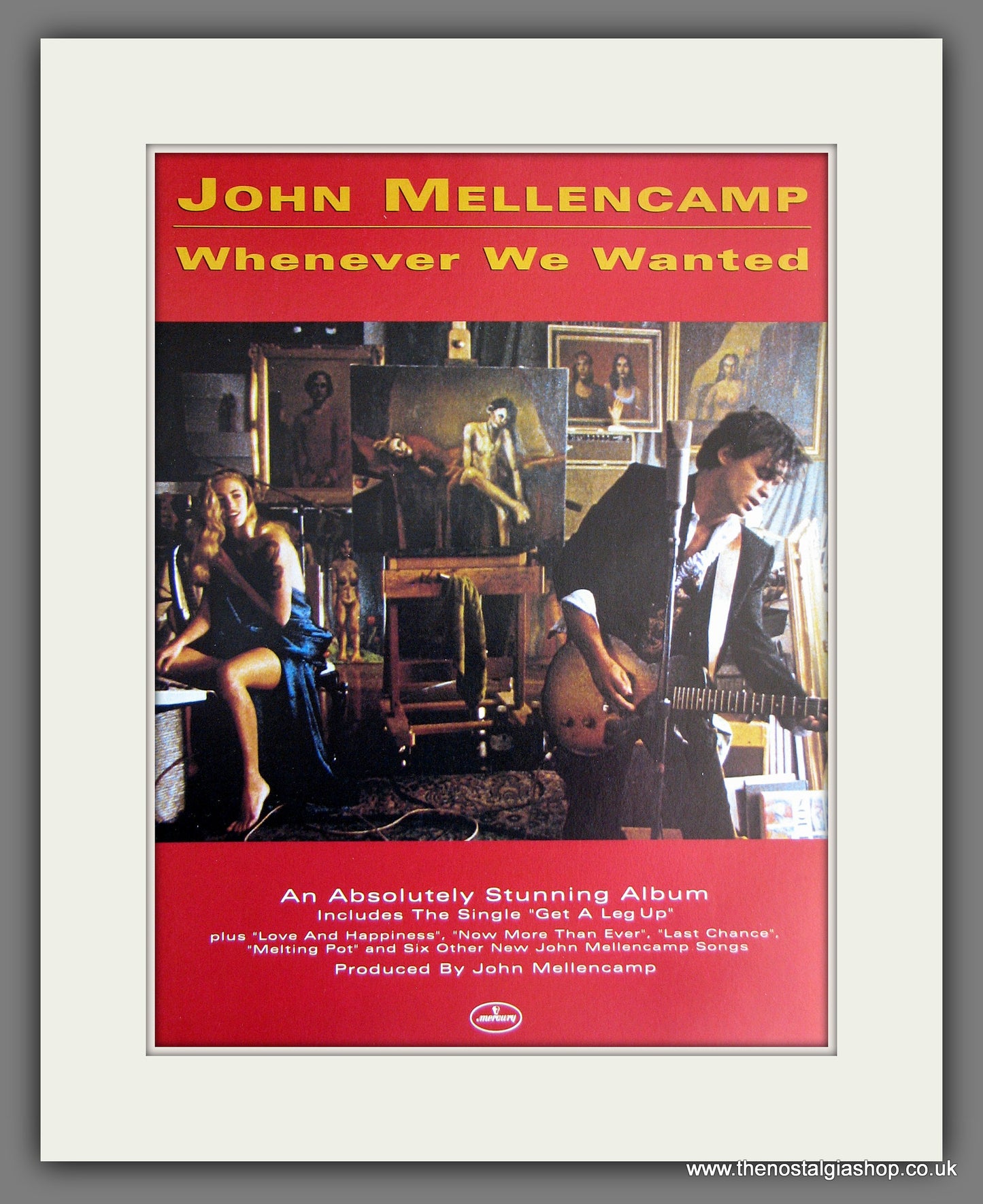 John Cougar Mellencamp. Whenever We Wanted. Vintage Advert 1991 (ref AD55688)