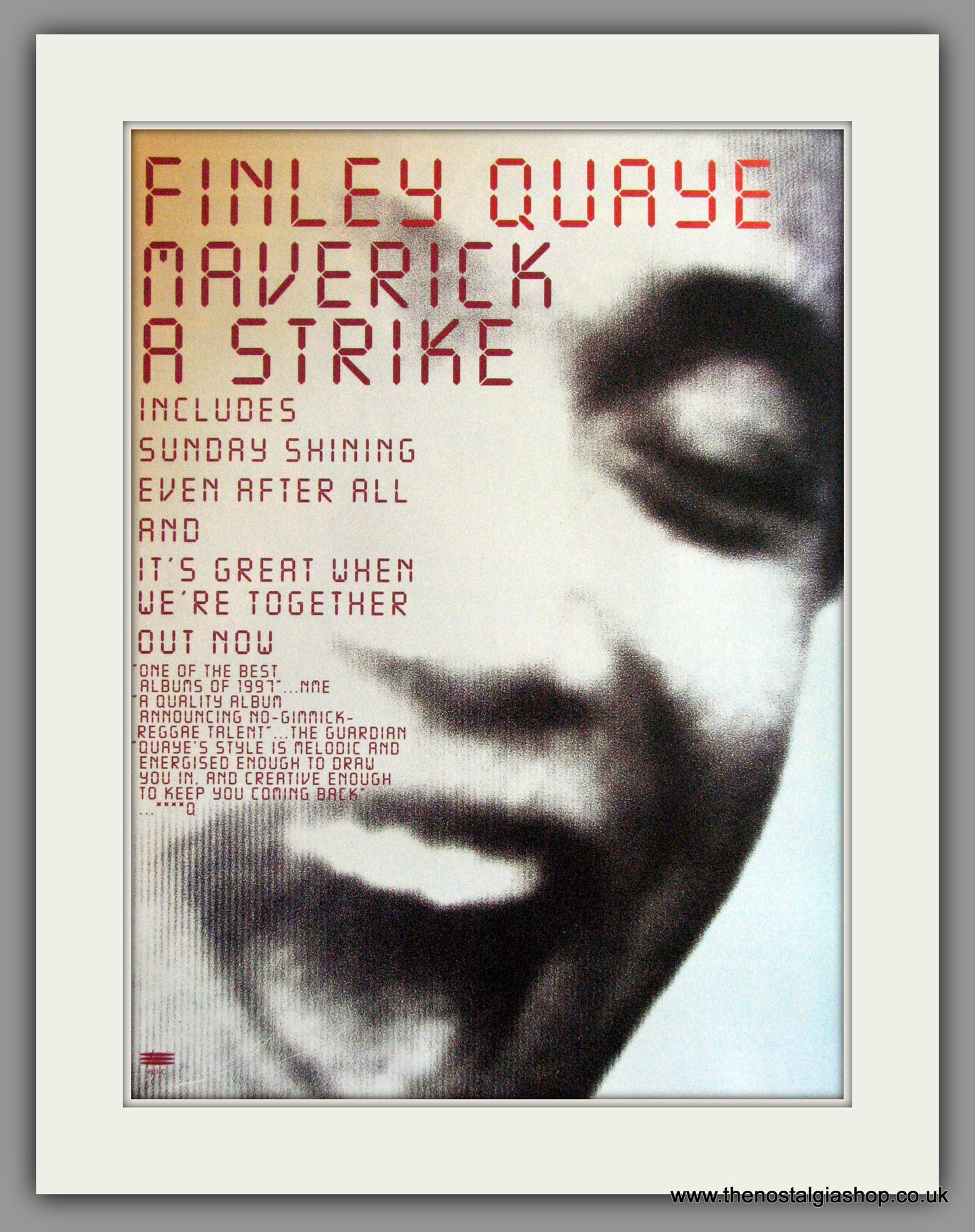 Finley Quaye Maverick A Strike. Original Advert 1998 (ref AD50300)