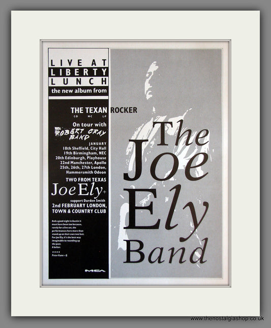 Joe Ely Band UK Tour with Robert Cray. Vintage Advert 1990 (ref AD55700)