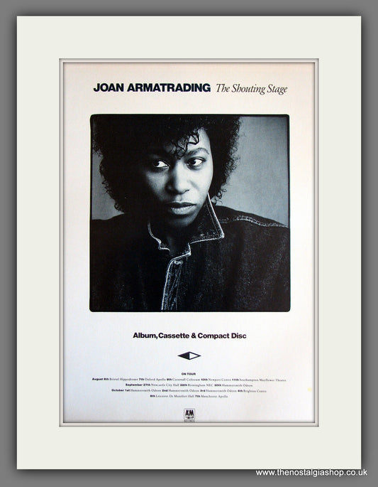 Joan Armatrading The Shouting Stage. Vintage Advert 1988 (ref AD55701)