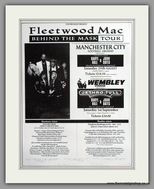 Fleetwood Mac - Behind The Mask Tour. Original Advert 1990 (ref AD50313)