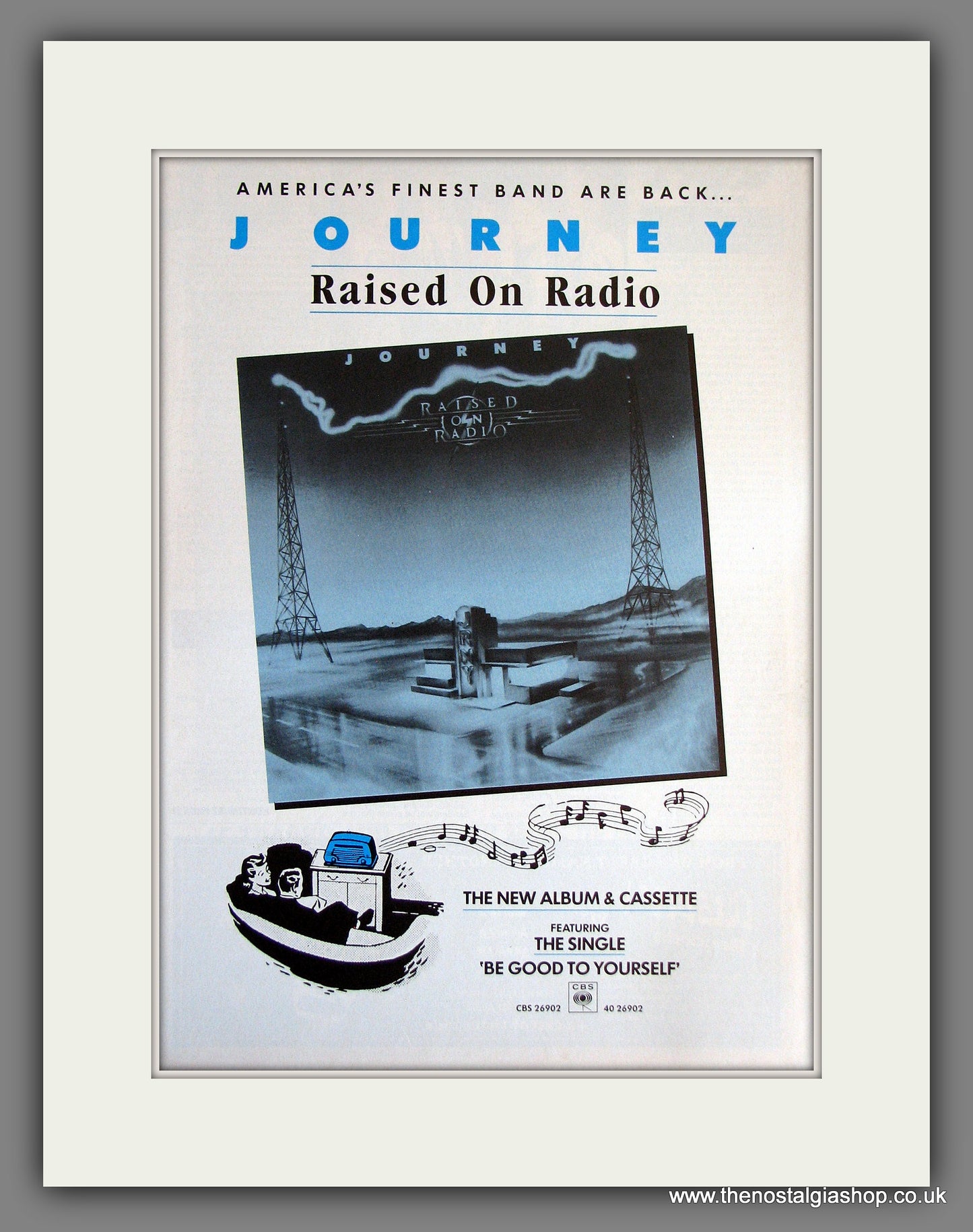 Journey Raised On Radio. Vintage Advert 1986 (ref AD55709)