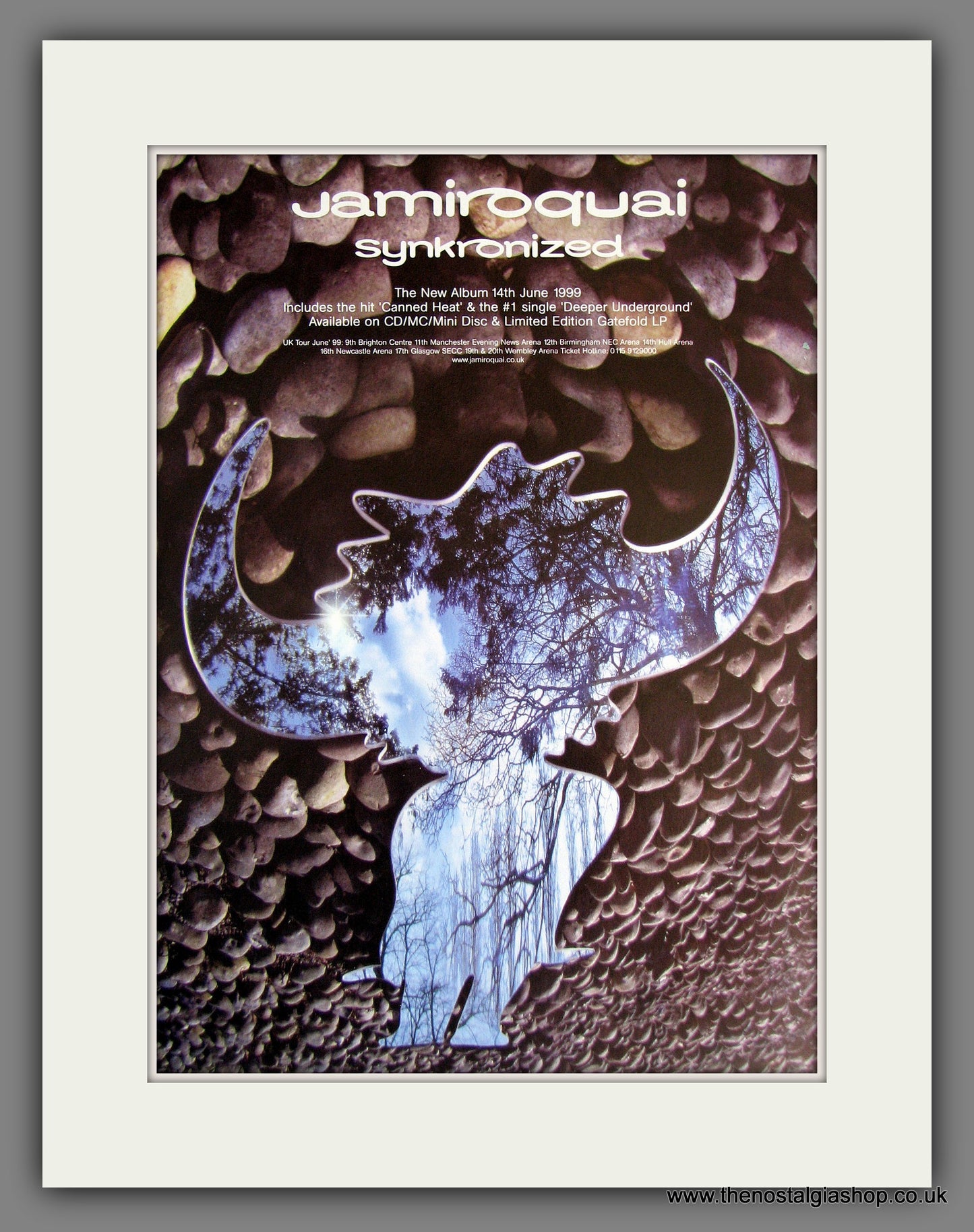 Jamiroquai Synkronized. Vintage Advert 1999 (ref AD55715)