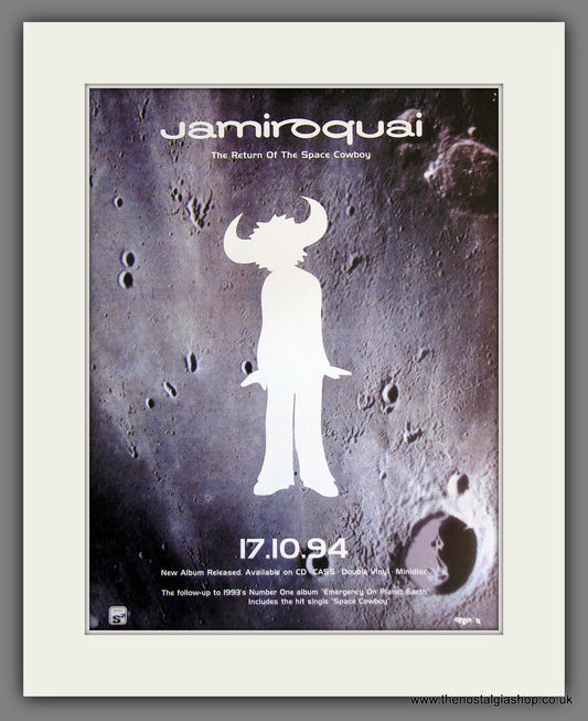 Jamiroquai The Return Of The Space Cowboy. Vintage Advert 1994 (ref AD55716)