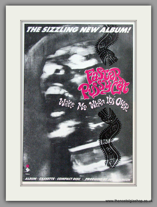 Faster Pussycat - Wake Me When It's Over.  Vintage Advert 1989 (ref AD50383)