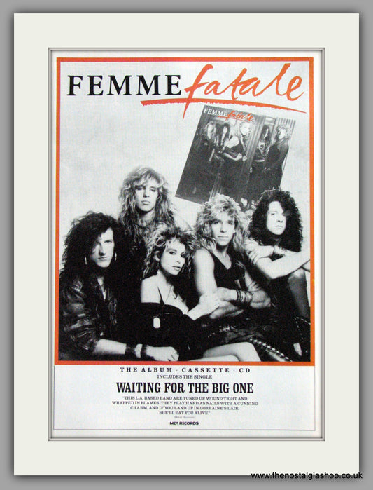 Femme Fatale - Waiting For The Big One.  Vintage Advert 1988 (ref AD50385)