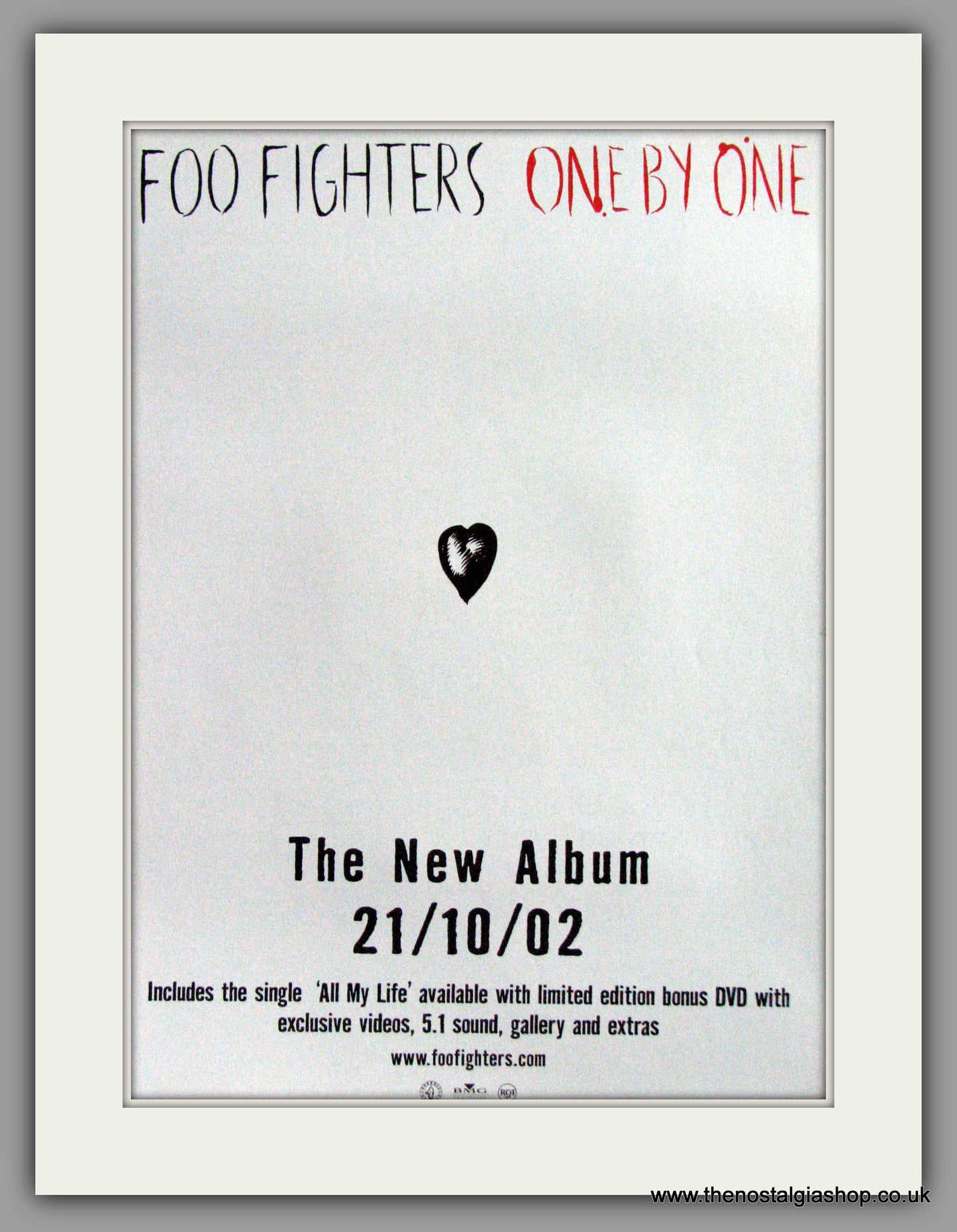 Foo Fighters - One By One.  Vintage Advert 2002 (ref AD50388)