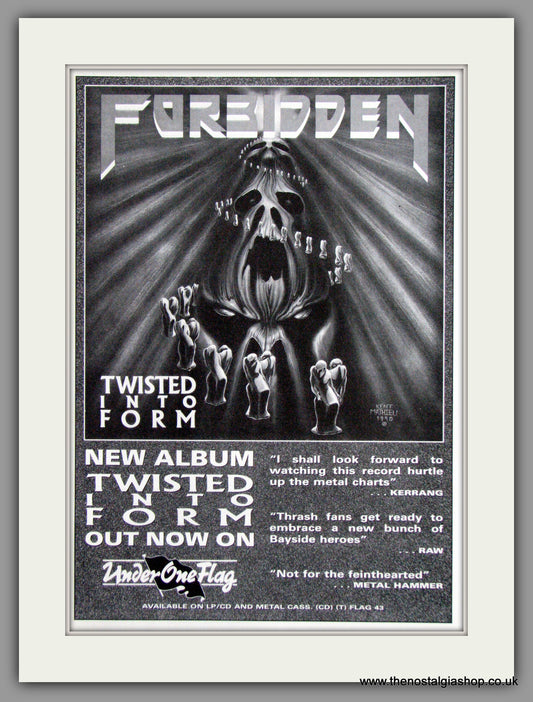 Forbidden - Twisted Into Form.  Vintage Advert 1990 (ref AD50391)